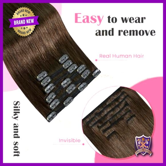 18 Inch Clip In Hair Extensions 7 Pieces 70g Remy Human Hair main image 4